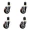 Service Caster 3.5'' Maroon Poly Wheel Swivel 1-7/8'' Expanding Stem Caster Set, 4PK SCC-EX20S3514-PPUB-MRN-178-4 - alternate 1